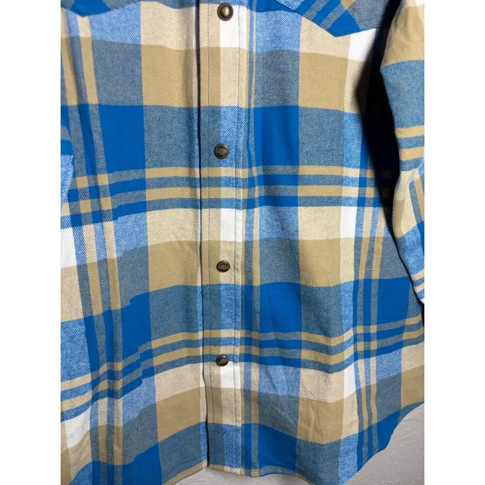Legendary Whitetails Mens Blue Plaid Flannel Long Sleeve Shirt XL NWT